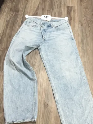 AGOLDE Criss Cross High Rise Jeans 100% Cotton Straight Leg Vintage Blue. thumbnail 9