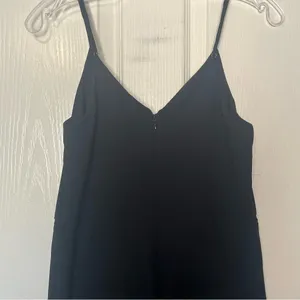 Anthropologie The Essential Slim Jumpsuit Black Spaghetti Strap Sz 0 thumbnail 8