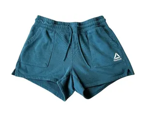 Reebok turquoise fleece athletic shorts drawstring waist and pockets size small thumbnail 1