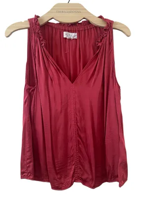 Velvet by Graham & Spencer Satin Minimalist Vneck Sleeveless Top S thumbnail 2