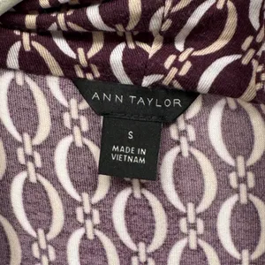 Ann Taylor Women's Small Burgundy Chain Link Wrap Top Long Sleeve Modal Blouse thumbnail 6