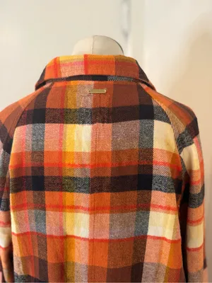 Billabong Orange and Brown Flannel Plaid Button-Down Shirt Sz L NWT thumbnail 4