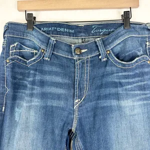 Ariat Women's Boot Cut Jeans Size 31 Western Contrast Stitch Rodeo Mid Rise thumbnail 5