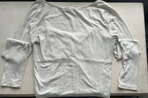 Forever 21 White corset top with silver eyelets size m thumbnail 4