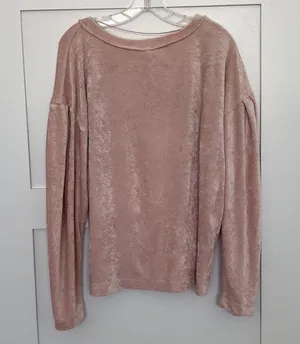 Free People Pink Velvet top M thumbnail 7