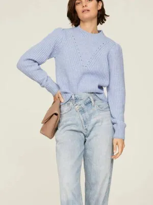 Scotch & Soda Fuzzy Knitted Sweater Baby Blue Size Small Wool Alpaca Blend thumbnail 1