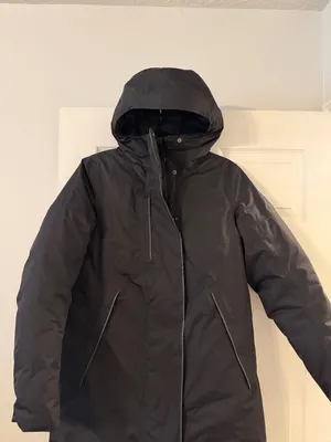 THE NORTH FACE Insulated Black Hooded Parka long size L 100% nylon and Goose thumbnail 3