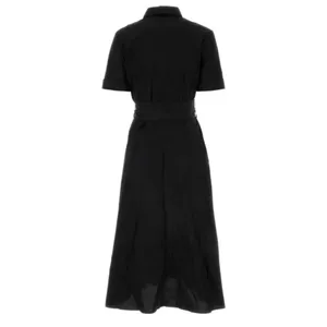 Woolrich black 100% cotton tied-waist poplin shirt dress NEW thumbnail 4