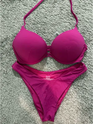 Hot Pink Victoria’s Secret Bikini Push-Up Top with Brazilian Bottoms thumbnail 2