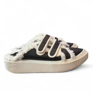 Charles & Keith Sherpa Trim Platform Mule Sneakers Black EU 39 US 8 Slip On thumbnail 4