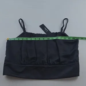 Lulus -385 NWT Luxe'd Out Black Satin‎ Cropped Tank Top Women's Size Large thumbnail 8