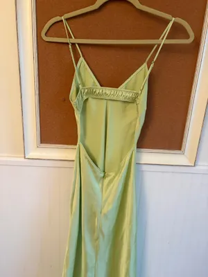 ZARA Green Midi Dress Satin thumbnail 3