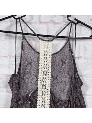 KaiLeigh Women’s XL Boho Paisley Crochet Back Tank Top Rayon thumbnail 6