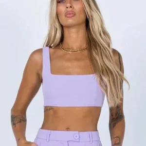 Princess Polly Huxley Top Square Neck Crop Tank Top in Lavender Women's SIze 6 thumbnail 1
