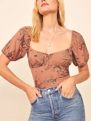 REFORMATION Berry Top in Cecille thumbnail 1