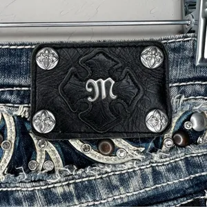 Miss Me Bootcut Western Thick‎ Stitch Flap Pocket Embellished Denim Jeans thumbnail 12