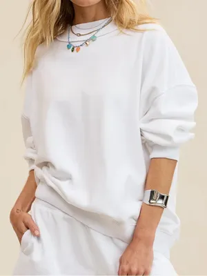 Aerie Alumni Mockneck Sweatshirt | White thumbnail 1