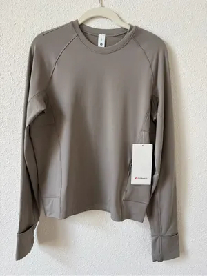 Lululemon It's Rulu Fleece Long Sleeve Shirt Warm Ash Grey Size Small Athleisure thumbnail 1