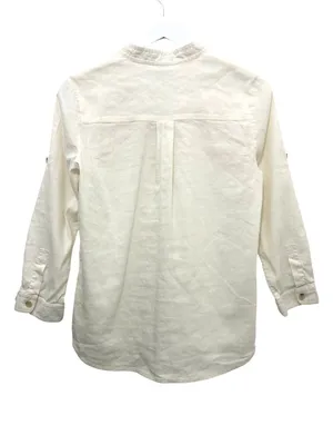 Theory "Corian" Luxury Linen-Blend Popover Utility Shirt M thumbnail 4