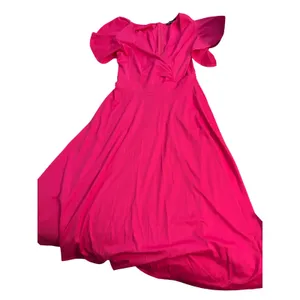 PrettyGarden Womens Hot Pink Ruffle‎ Sleeve V-Neck Maxi Dress Size L NWT thumbnail 3