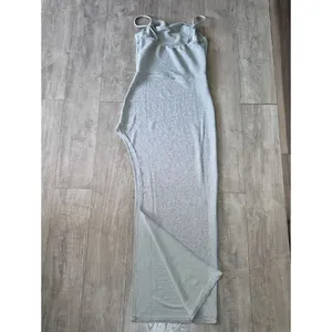 Y2K Silver Sparkle Cowl Neck Maxi Dress thumbnail 4