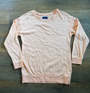 American Eagle Outfitters Women's Crewneck Pullover Sweatshirt in Pale Peach M thumbnail 1