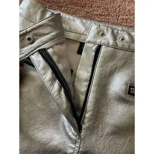 Jolie & Joy SILVER METALLIC FAUX LEATHER MINI SKIRT Size M thumbnail 3