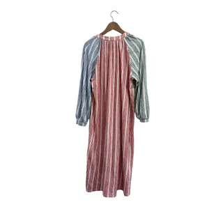 Zara Striped Colorblock Midi Dress V-Neck Long Sleeve Multi-Color Womens Medium thumbnail 3