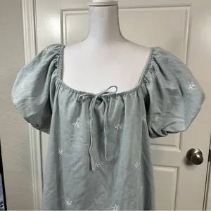 Gilli California Cowgirl Boho Embroidered Bleach Wash Denim Wash Size L NWT thumbnail 3