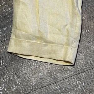 The Limited Pale Yellow 100 % Linen Drawstring Chinos Size‎ 14 NEW Cuffed Ankle thumbnail 2