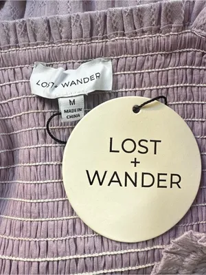 Lost + Wander Angel In Disguise Maxi Dress Lavender Purple Smocked Cotton M thumbnail 14