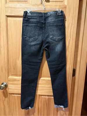Risen women’s The Hazen Distressed Skinny Jeans size 27/5 black/grey NWT thumbnail 2