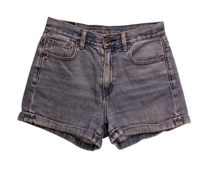 American Eagle Mom Shorts Womens 0 Blue Denim High Rise Cuffed Casual thumbnail 1
