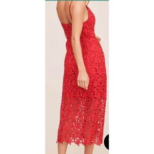 ASTR The Label Lace Adjustable Spaghetti Strap Midi Dress Red Size Small thumbnail 3