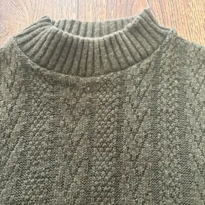 VTG 80s Olive Green Fisherman Knit Sweater USA Union‎ Made Womens M Chunky Knit thumbnail 6