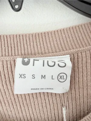 Figs NWTs Tan Knit Ribbed Loungewear Sweater size XL thumbnail 4