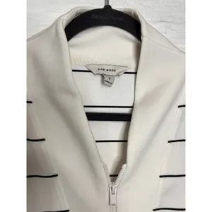 Rae Mode Matching Set Womens S Striped Half Zip Pullover Skort Shorts White thumbnail 5