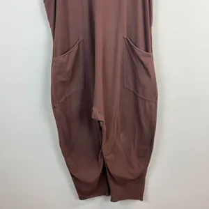 Automet Harem Jumpsuit Womens Large Brown One Piece Slouchy Cotton‎ Comfort L thumbnail 3