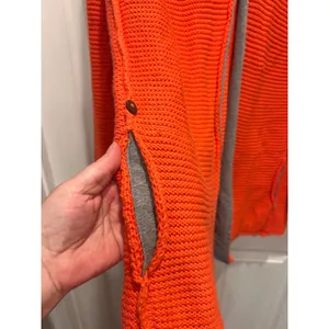 Pure Handknit for Fresh Produce Orange Cotton Knit Hooded Cardigan‎ Sweater L/XL thumbnail 2