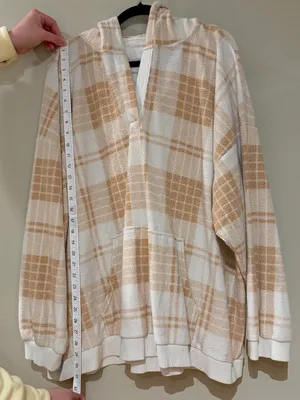 Aerie Oversized Plaid Fleece Hoodie thumbnail 4