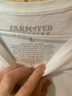 Women's White Short Sleeve Tee with Barnyard Graphic thumbnail 3