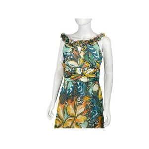 SANGRIA Lined Colorful FLORAL CHIFFON Gathered Neckline/Waist Zip MAXI Dress‎ 10 thumbnail 3