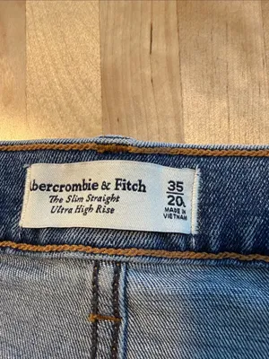 Abercrombie & Fitch The Slim Straight Ultra High Rise Jeans, 35/ 20 Long thumbnail 6