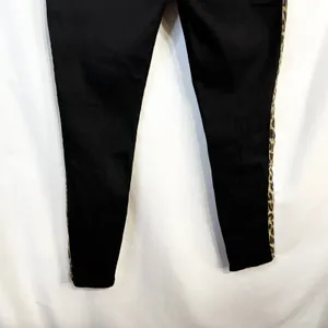 Judy Blue Size 13/31 Jeans Black Skinny Jegging Leopard Stripe Mid Rise 1655‎ thumbnail 8