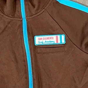 Hollister San Clemente Surf Academy Brown Poly Zip Front Jacket Size Small thumbnail 3