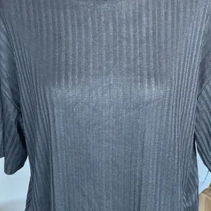 H&M Womens Blouse Sz Medium Black Short Sleeve Gothic Grunge Witchy Vampy Ribbed thumbnail 5