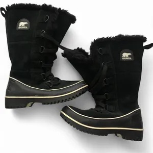 Womens Sorel Tivoli High II Waterproof Winter Rain Mid Calf Snow Boots black winter snow boots faux fur lining Size US 6 thumbnail 1