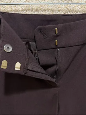 Business slacks size 6 Anne Klein chocolate brown pants‎ belt loops back pockets thumbnail 3