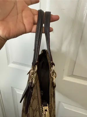 Coach Khaki/Brown Signature Canvas Shoulder Bag /Crossbody bag thumbnail 11