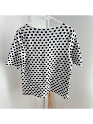 Anthropologie Moth EUC Women's Black White Polka Dot Jacquard Knit Sweater S thumbnail 6